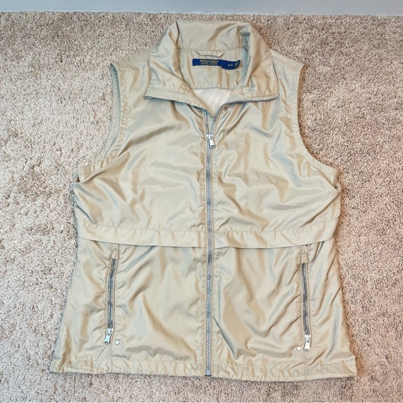 Ralph Lauren Polo Golf Khaki Women's Full Zip Sleeveless Lightweight Vest Size M - Picture 3 of 16